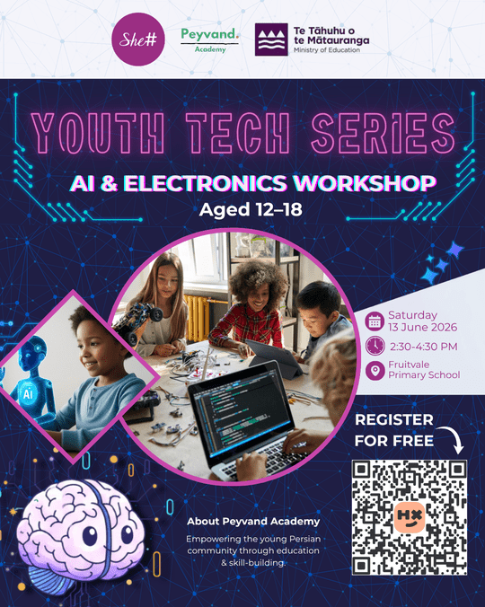 Youth Tech Series — AI & Electronics Workshop, delivered by SheSharp in partnership with Peyvand Academy and the Ministry of Education